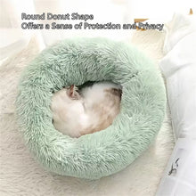 Load image into Gallery viewer, Soft Pet Cat Bed Pad Plush Warm Faux Fur dog Calm Bed Donut Round Bed Comfortable Sleeping Washable for Small Medium Dog and Cat
