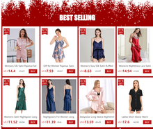 Load image into Gallery viewer, Nightgowns For Women Long Sleeveless Night Gowns Satin Silk Chemise Lingerie Slip Dress Sexy Nightwear Sleep Shirt for Ladies
