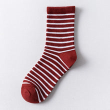 Load image into Gallery viewer, Colorful Striped Cotton Crew Socks
