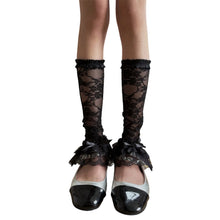 Load image into Gallery viewer, Lolita Bow Knit Knee Socks
