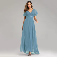 Load image into Gallery viewer, Evening Dresses XUCTHHC Elegant V-Neck Ruffles Chiffon Formal Evening Gown  Robe Vestidos De Fiesta Dress for Wedding Party

