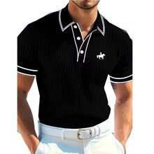 Load image into Gallery viewer, Men's Short Sleeve Polo Shirt with Buttons Casual Entertainment Decorative Whit Logo Clothing Leisure Fashion Polo
