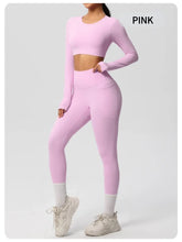 Load image into Gallery viewer, Yoga Gym Set Women Sports Impact Longline Strappy Top Fitness Overalls Sets Womens 2 Piece Sportswear Woman Gym Leggings Solid
