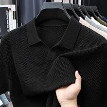 Load image into Gallery viewer, 100% Cotton Short-sleeved POLO Shirt Men's Lapel Knitted T-shirt High-end Casual Bottoming Versatile Men's Short-sleeved Men's T
