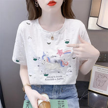 Load image into Gallery viewer, Embroidered Cartoon Summer Casual Tee
