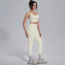 Load image into Gallery viewer, New Yoga Set for Woman Summer Gym Sports Running Bra Top Breathable Peach Buttocks Women Leggings Solid Color Yoga Set
