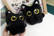 Load image into Gallery viewer, Cute plush toy of a black cat, suitable for decoration and also a great gift option.
