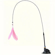 Load image into Gallery viewer, Cat Teaser Toy - Interactive Bell &amp; Feather Wand - Long Suction Cup Pole for Exciting Playtime Adventures - Ultimate Cat Toy
