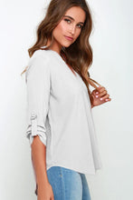 Load image into Gallery viewer, Women Tops Blouses Long Sleeve  V-Neck Chiffon Blouse office work Shirt
