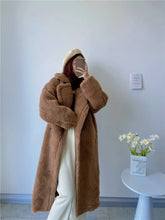 Load image into Gallery viewer, Winter Jacket Women Long Coat  Wool Woven Fabric Thick Warm Outerwear Oversize Fashion Streetwear Teddy Bear Coats
