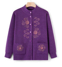Load image into Gallery viewer, Women Winter Coats Vintage Printed Knitted Cardigan Sweater Female Jacket Spring Autumn Outerwears Top Wool Knitwear Coat

