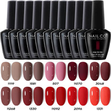 Load image into Gallery viewer, NAILCO 15ml Nail Gel Polish Semi Permanent UV Varnish Nails Art Gel Vernis Manicure TOP BASE Nails Products Supplies Equipment
