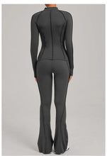 Load image into Gallery viewer, New Gym Yoga Outfit for Women Zipper Long Sleeve Fitness Suit Daily Casual Running Fitness Sportswear Two-Piece Sets Coat+Pants
