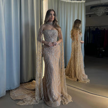 Load image into Gallery viewer, Sharon Said 2026 Luxury Evening Party Gowns Women' s Wedding Prom Dresses with Flowing Sleeves Elegant Mermaid SS663 Customized
