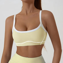 Load image into Gallery viewer, Yoga Sports Bra Color Clashing Shock Absorbing Brassiere Women Full Cup Breathable Gym Tube top Bra Yoga Workout Underwear
