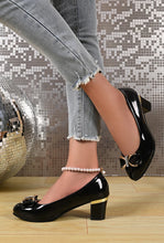 Load image into Gallery viewer, Women High Heels Low Heels Fashion Bling Bow patent leather Professional Casual Pumps Woman Wedding Party Shoes Large Size 42
