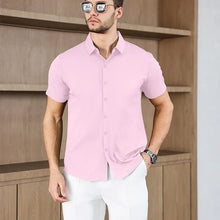 Load image into Gallery viewer, New Men's Business Casual Solid Color Short Sleeved Shirt for Summer Fashion No Ironing Comfortable and Versatile Top

