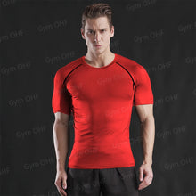 Load image into Gallery viewer, Gym Fitness T Shirt Men's Short Sleeve Summer Boxing Jersey Legging Men Rashguard Compression Pants Quick Dry Tight T-Shirts Men
