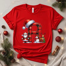 Load image into Gallery viewer, Festive Alphabet Holiday Casual Tee
