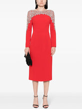 Load image into Gallery viewer, Elegant Beaded Straight Midi Dress
