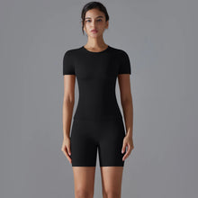 Load image into Gallery viewer, Yoga Set Women Sports Short Sleeve Top With High Waist Leggings Running Jogging Workout Clothes Sports Fitness Gym Sets
