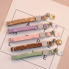 Load image into Gallery viewer, Pet Collar With Bell Cartoon Footprint Colorful Dog Puppy Kitten Collar Adjustable Safety Bell Ring Necklace Pet Accessories
