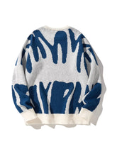Load image into Gallery viewer, Geometric Knit Contrast Pullover Sweater

