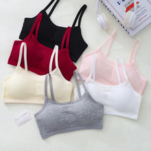 Load image into Gallery viewer, 1PC Cotton Teenagers Girls Training Bras Solid Developmental Girls Sports Bras Soft Brassiere Kids Tank Tops Children Underwears
