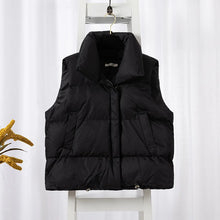 Load image into Gallery viewer, Women Fashion Autumn New 2026Stand Collar Elegant Down Coats Warm Outerwear Casual Belt Sleeveless Winter Women Vests Jackets
