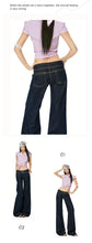 Load image into Gallery viewer, Women Vintage Blue Jeans Hip Hop Fashion Streetwear Y2K Wide Leg Straight Low Waist Jeans Baggy Denim Pants

