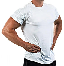 Load image into Gallery viewer, Summer Gym T-shirts Men's Solid Fitness Clothing O-neck Short Sleeve Tops Breathable Slim Bodybuilding Workout Muscle Tees Male
