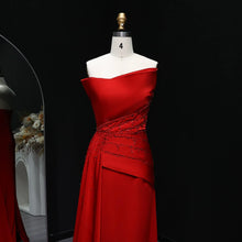 Load image into Gallery viewer, Strapless Satin Mermaid Evening Gown
