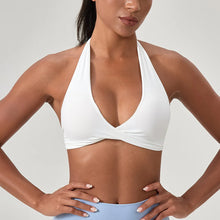 Load image into Gallery viewer, Strappy Bra for Women Open Back Halter Sports Bra Light Support Gym Crop Top Seamless Workout Yoga Top Bra Padded Bras
