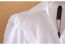 Load image into Gallery viewer, Elegant Pleated Office Bodysuit Blouse
