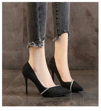Load image into Gallery viewer, High Heels Women with 2024 New Spring and Autumn Pointy Women's Shoes Dress Wedding Shoes Temperament Banquet Single Shoes
