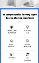 Load image into Gallery viewer, Shaver for Men USB Electric Shaver Powerful Beard Shaving Machine Electric Razor Rechargeable Waterproof
