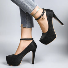 Load image into Gallery viewer, Women's High Heels 2025 New Style Semi-Uppered Thin Heel Waterproof Platform Buckle Fashion Shoes Large Size Strap Shoes
