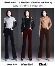 Load image into Gallery viewer, High Waist Corduroy Women's Pants Spring Autumn Winter Fashion Micro Flared Casual Trousers Slimming Warm Long Pants
