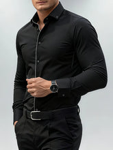 Load image into Gallery viewer, Patchwork Elastic Business Casual Shirt
