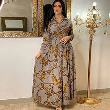 Load image into Gallery viewer, Women's Fashion  New Sexy Elegant Dress Temperament Digital Printing Long Shirt Dress Ladies Elegant Commuter Casual Dress
