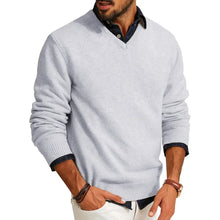 Load image into Gallery viewer, Men’s V-Neck Smart Casual Knit Pullover
