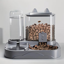 Load image into Gallery viewer, 2-in-1 Large Pet Feeder &amp; Water Dispenser, Dry Wet Separation, Durable Plastic, Transparent, No Battery, For Cats Dogs Travel
