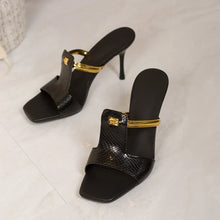 Load image into Gallery viewer, Women's High Heels Fashion Luxury Metal Heels Women Open Toe Slippers Sexy Party Women Dress Women Sandals Tacones Altos
