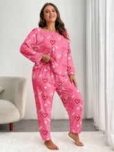 Load image into Gallery viewer, Plus Heart Print Pajama Set
