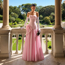 Load image into Gallery viewer, Sharon Said Women' s Elegant Evening Party Dress with Gloves 2026 Simple Wedding Birthday Prom Gowns with Bow SF167 Customized
