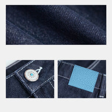 Load image into Gallery viewer, Maden Women's Vintage 12.4oz Washed Denim Jeans Straight Wide-Leg Casual Loose Fit Blue Trousers For Spring and Fall Streetwear

