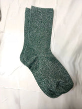 Load image into Gallery viewer, Metallic Knit Mid Calf Socks
