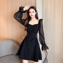 Load image into Gallery viewer, Coquette Lace-Up Mini A-Line Dress
