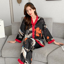 Load image into Gallery viewer, Ice Silk V Neck Pajama Set
