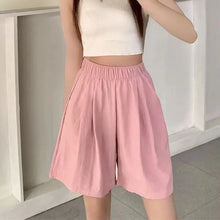 Load image into Gallery viewer, Women Shorts with Pockets Casual Basics Thin Simple Loose Fit Wide Leg Female Bottom Pants Fitness Sport Solid Running Shorts
